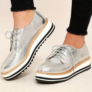 Steve Madden Vassar Silver Platform Sneakers